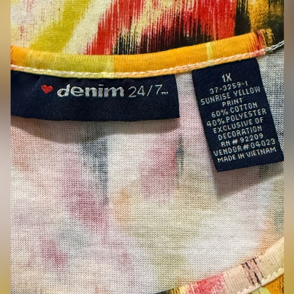 Denim 24/7 Vibrant Yellow and Green Tank Top - Picture 4 of 9